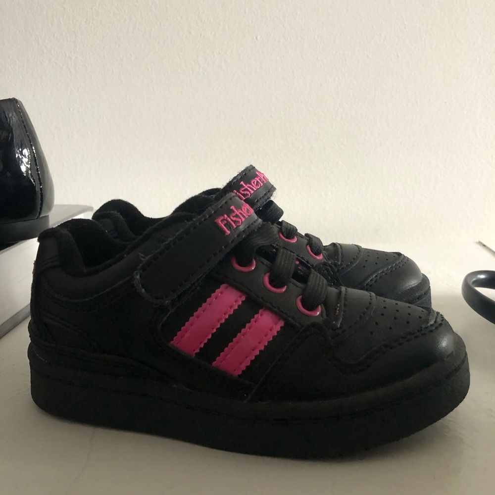 Fisher Price Size 8 Black & Pink Shoes